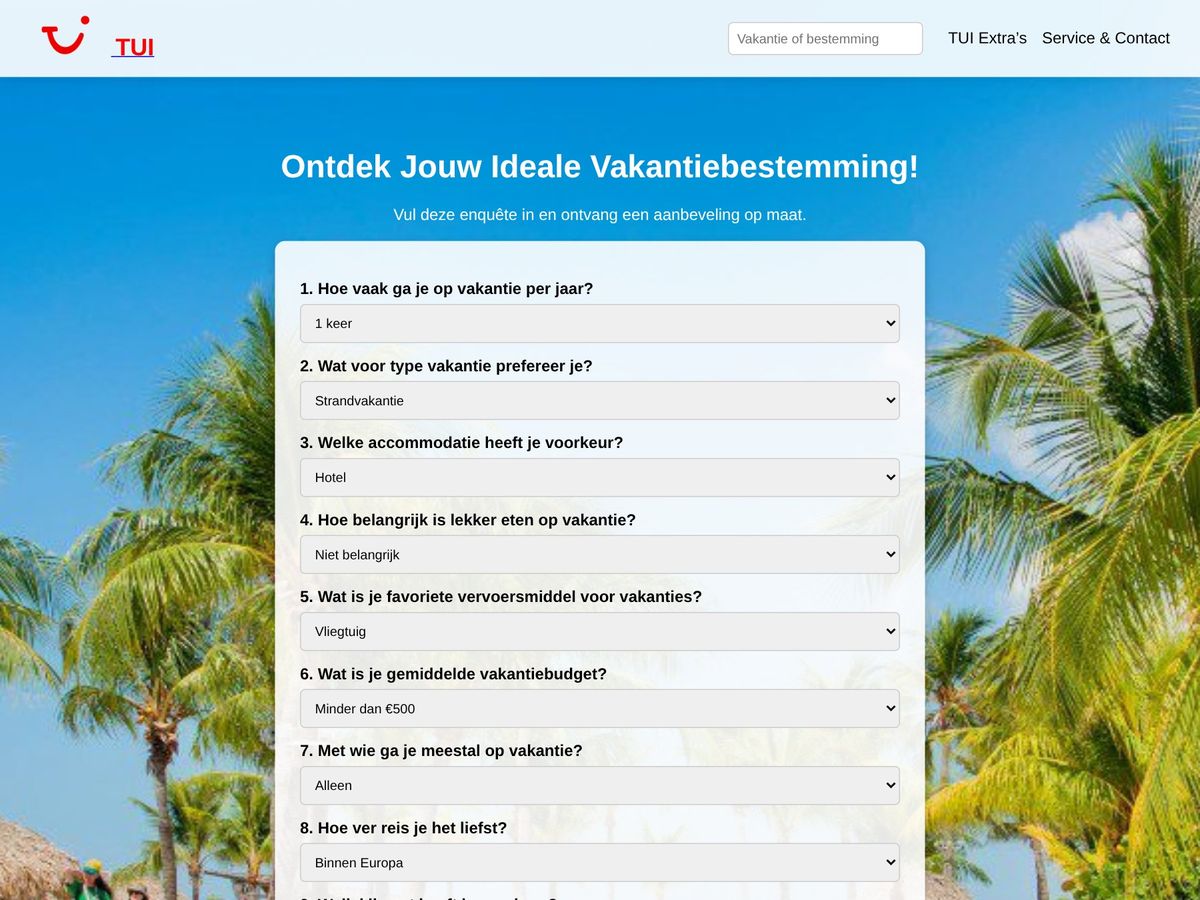 TUI oefenwebsite – afbeelding 2